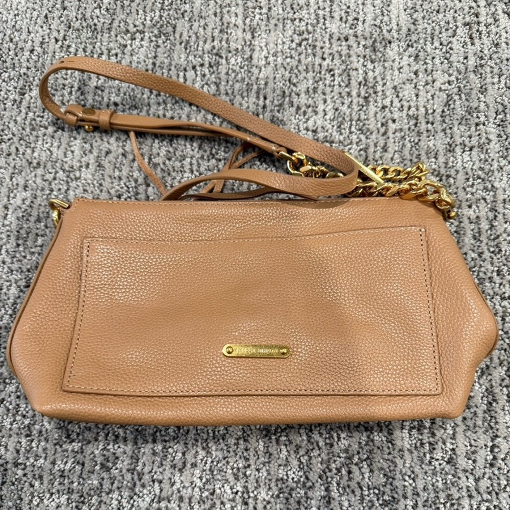 Rebecca Minkoff Tan Crossbody Bag with Gold Accents